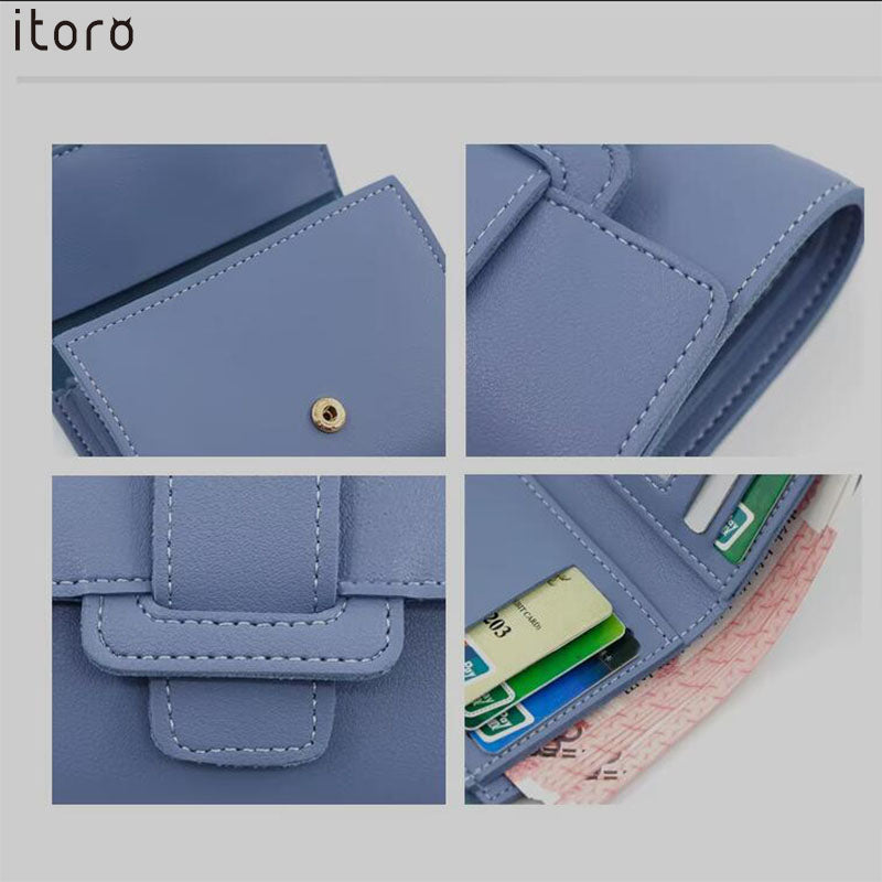 itoro Leather Purses for Women Light Blue