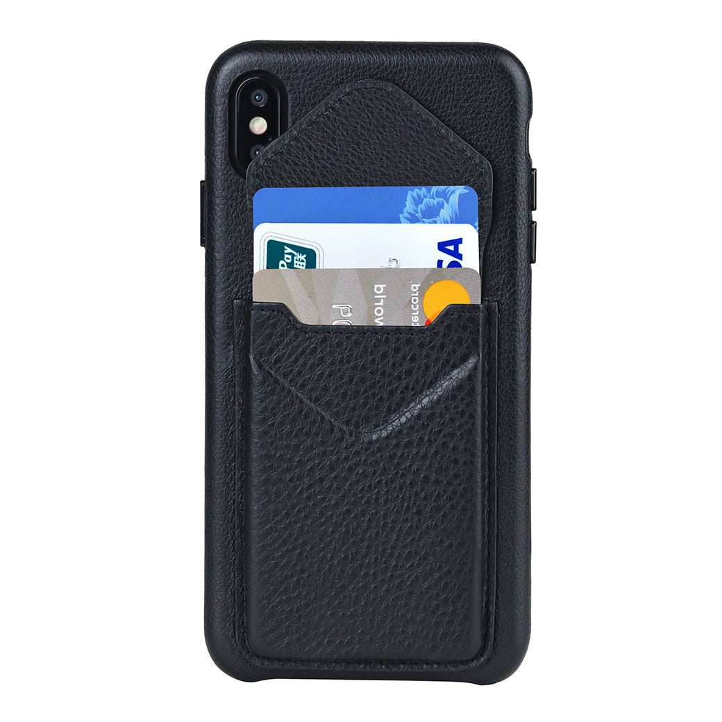 Cover & Go FX _ iPhone XR Italian Leather Case - Black&Black