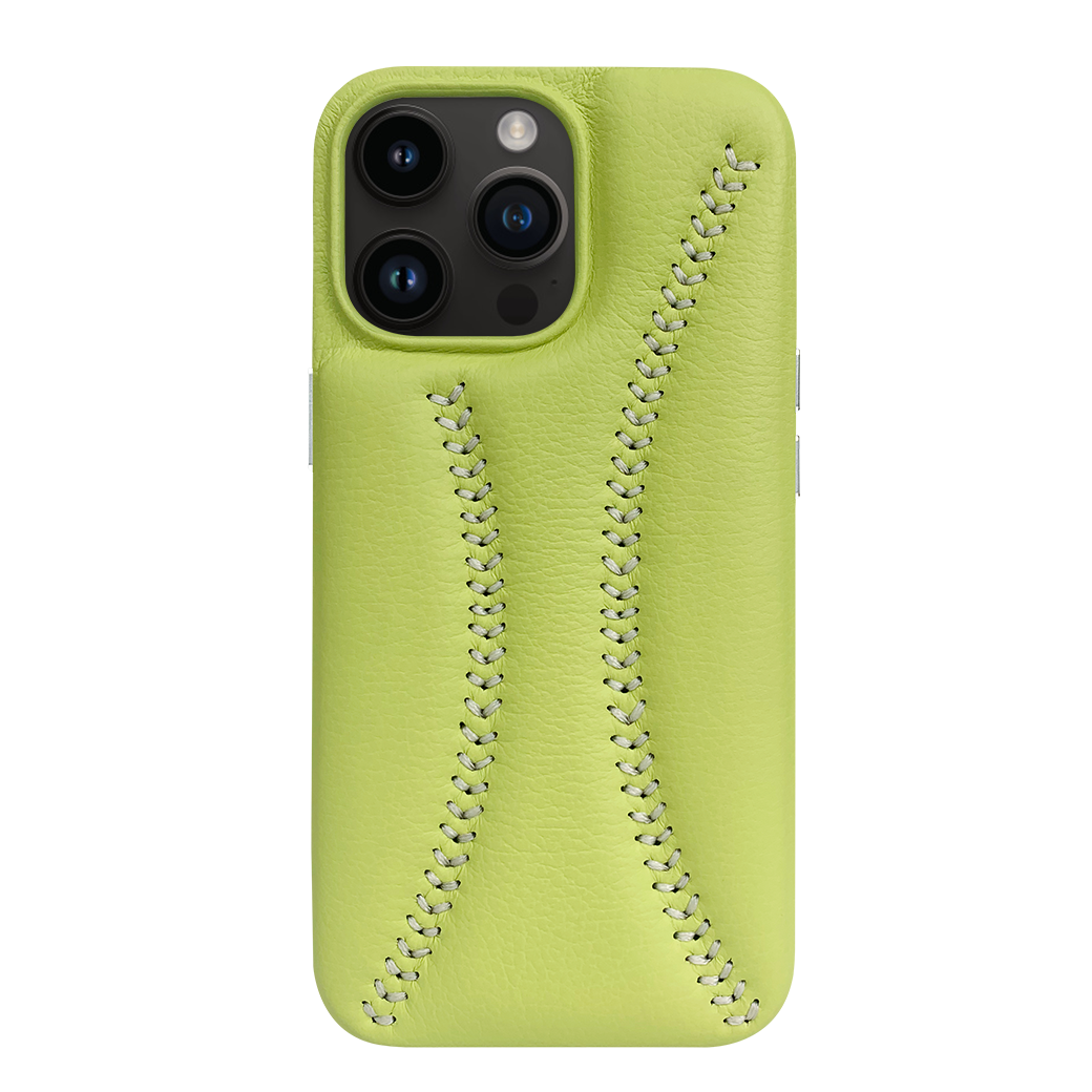 Baseball Designed iPhone 14 Pro Leather Case