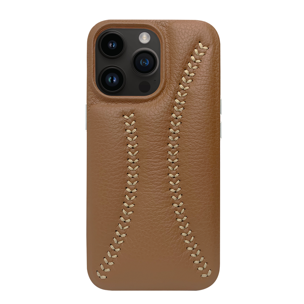 Baseball Designed iPhone 14 Pro Leather Case