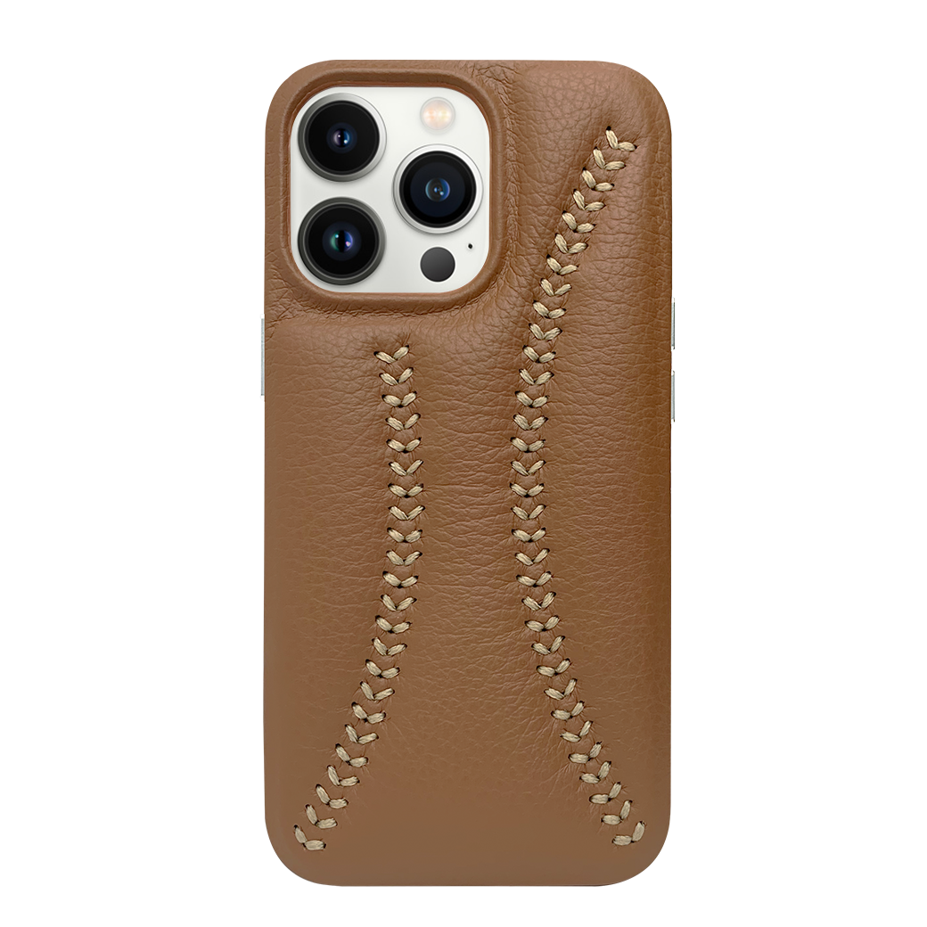 Baseball Designed iPhone 14 Pro Leather Case