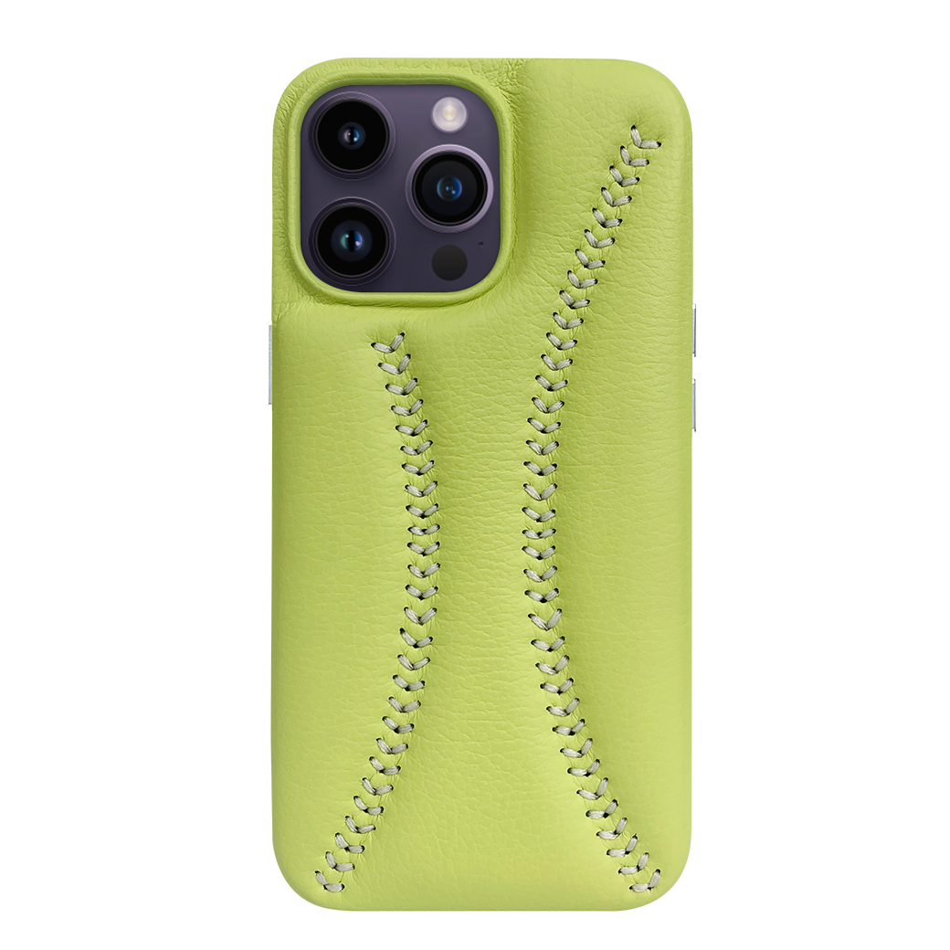 Baseball Designed iPhone 14 Pro Leather Case