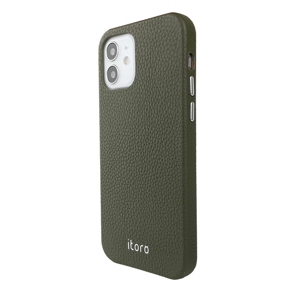iPhone 12 | 12 Pro Leather Case_ITALY Leather - Army green