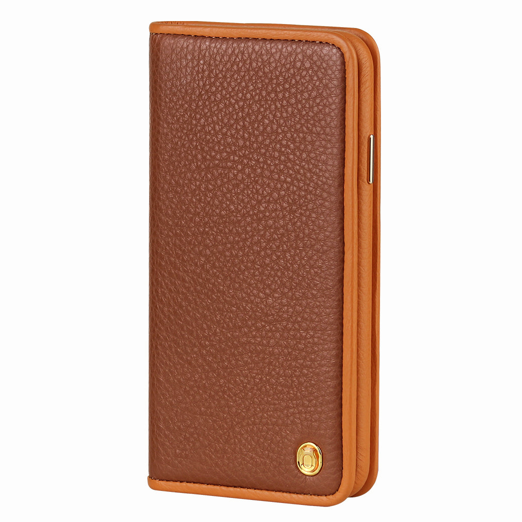 C. Edge Leather Folio_LUX_iPhone XR Italian Leather Case - Folio Brown