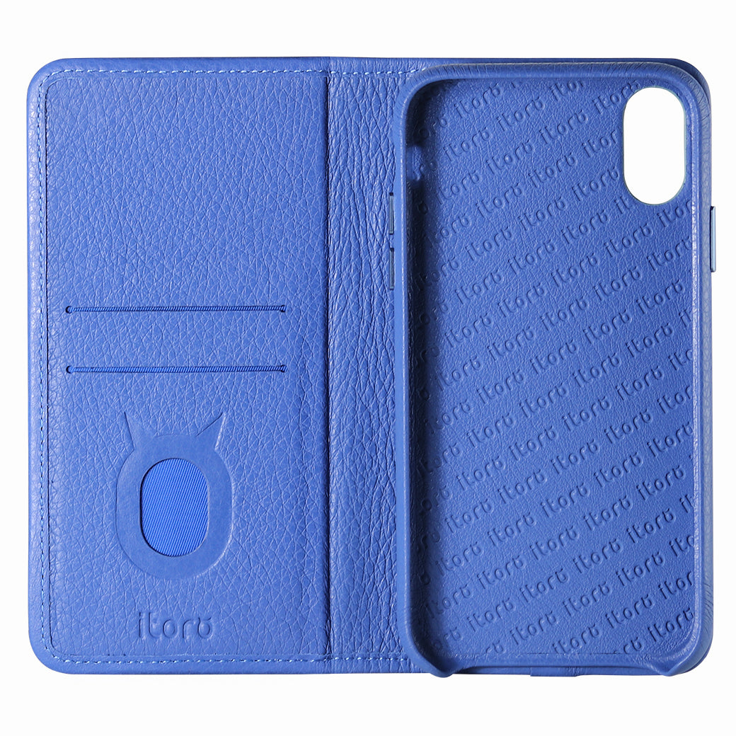 C. Edge Leather Folio_LUX_iPhone XS MAX Italian Leather Case - Folio Blue