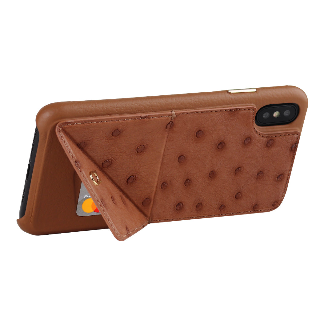 Ostrich Leather Case_ iPhone XS Max Italian Leather Case - iToro