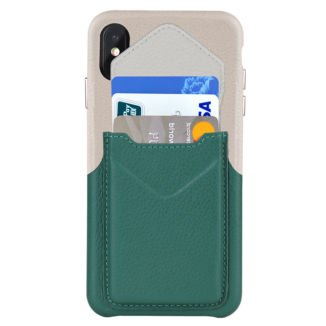 Cover & Go FX _ iPhone XS Max Italian Leather Case - Beige&Green