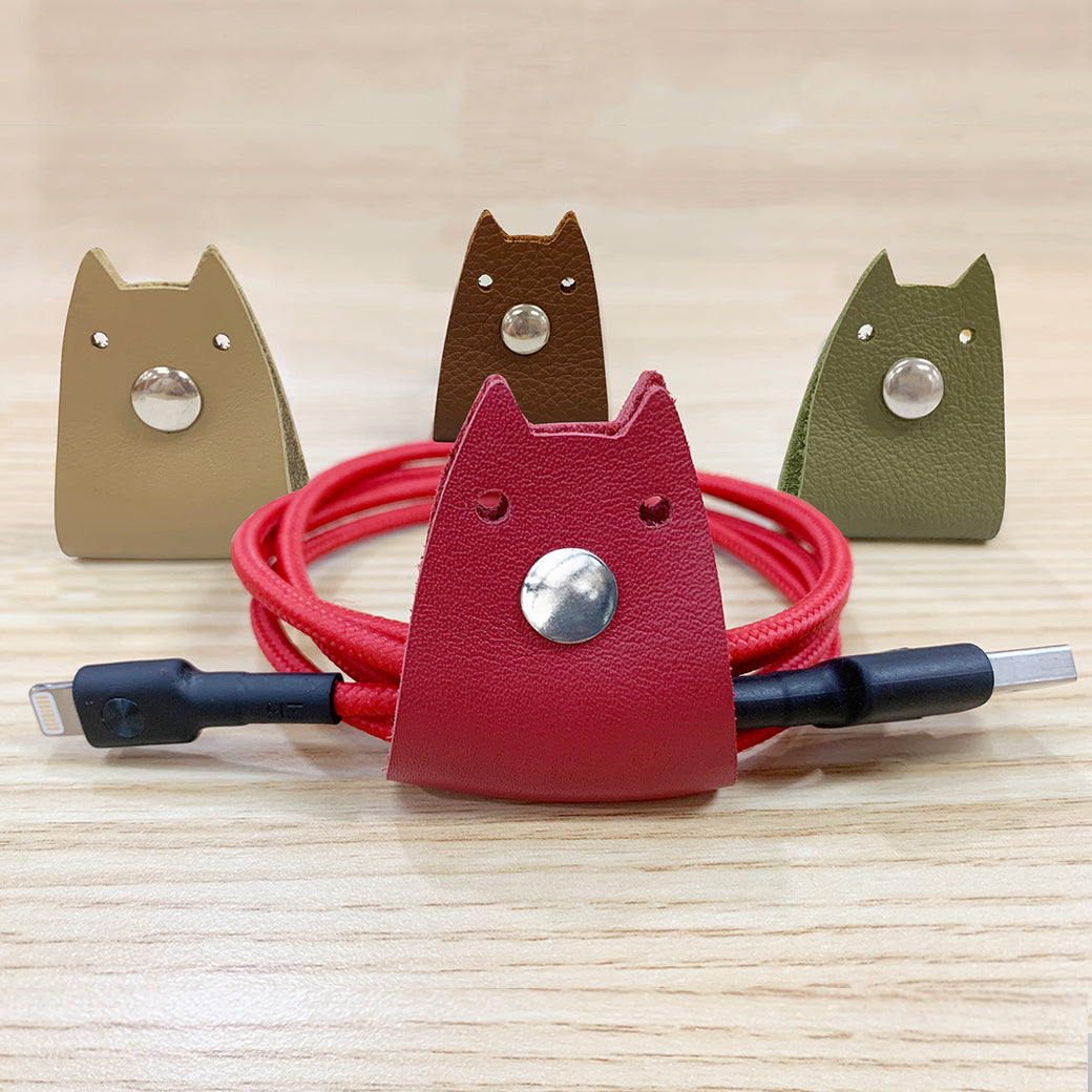 Doggy Genuine Leather Cable Holder Straps - Doggy Combo2