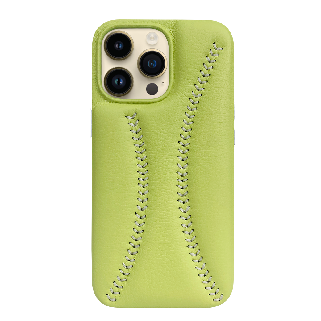 Baseball Designed iPhone 14 Pro Leather Case