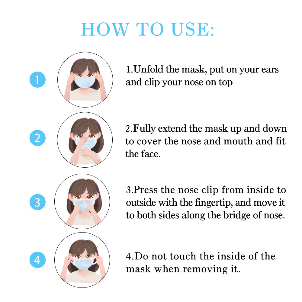 KN95 Face Mask, Disposable 5-Layer Breathing Masks, Great for Virus Protection, Earloop 5-Ply KN95 Face Mask