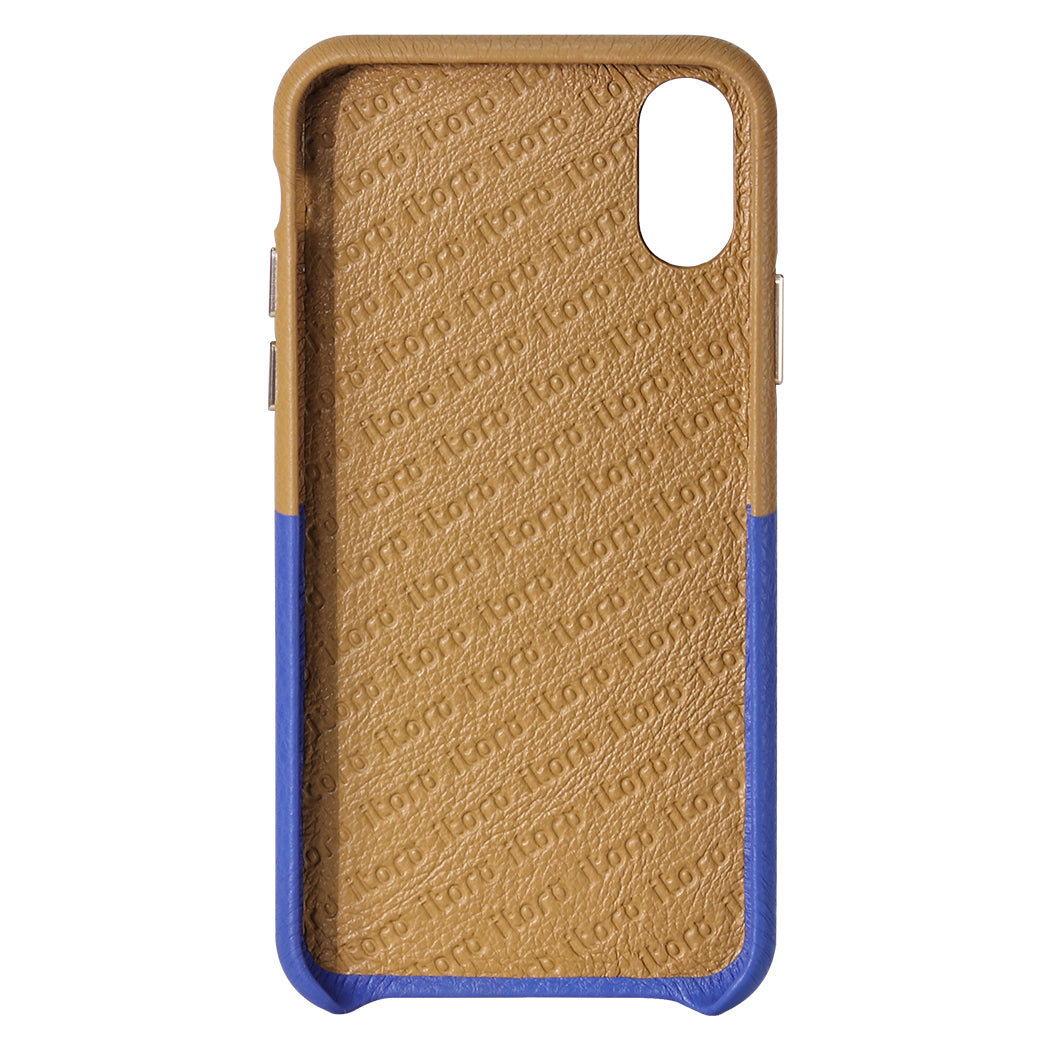 Cover & Go FX _ iPhone XR Italian Leather Case - Brown&Blue