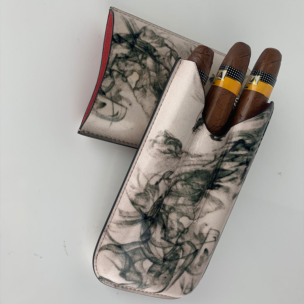 Classy Italian Premium Leather Jellyfish Design Cigar Case