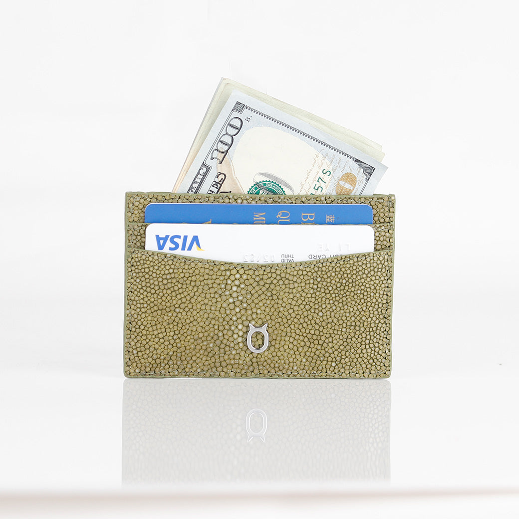 Limited Edition Genuine Devil Fish Skin Credit Card Case