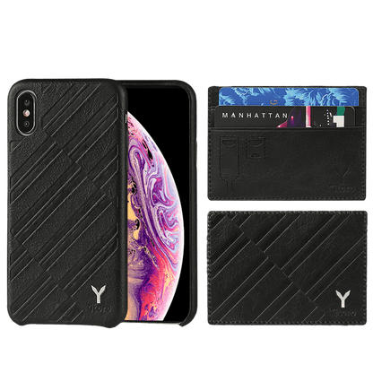 (GIFT SET) ITALY Embossed Leather All Wrapped Case with Credit Card Case iPhone Xs Max
