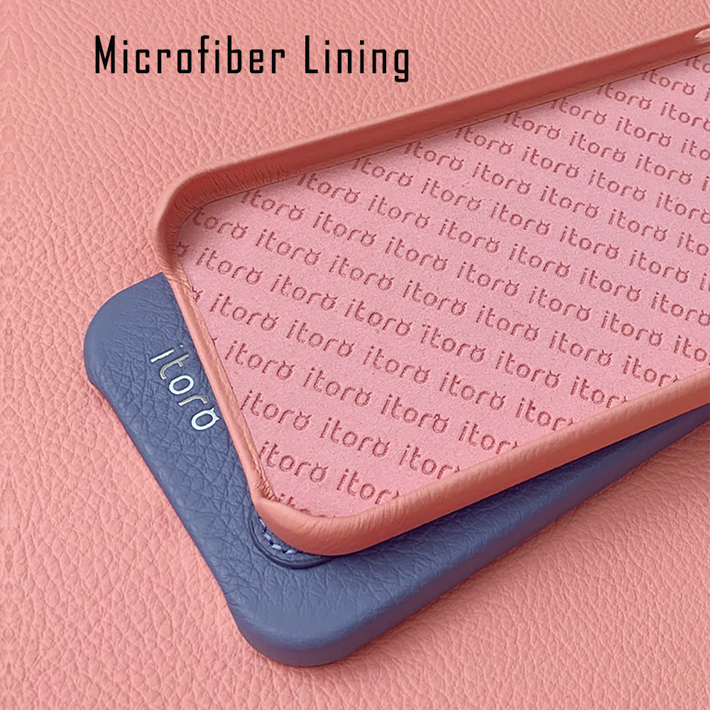 iPhone 12 | 12 Pro Italian Leather Case _ Hand Strap Kickstand - Lavender Violet
