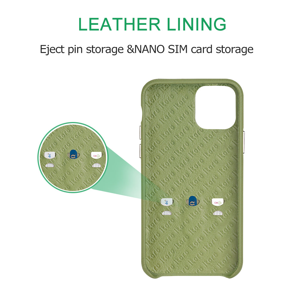 Ostrich Leather Phone Case with stand function_ iPhone 11 Pro
