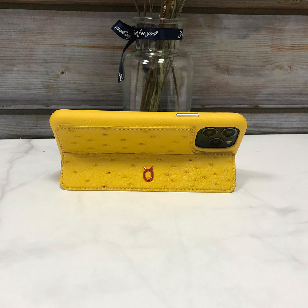 Ostrich Magnetic Kickstand Leather Phone Case iPhone 11 Pro