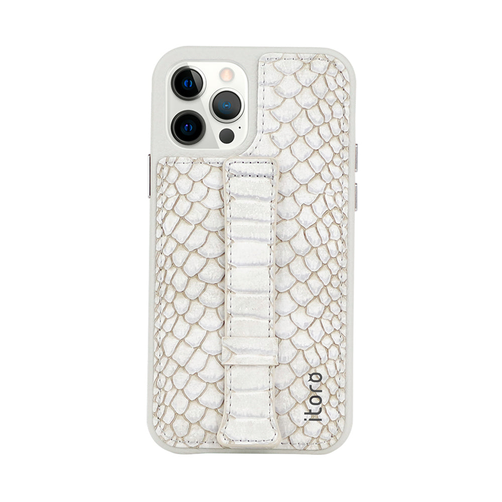 iPhone 12 | 12 Pro Italian Leather Case _ Snake Embossed Leather Bracket