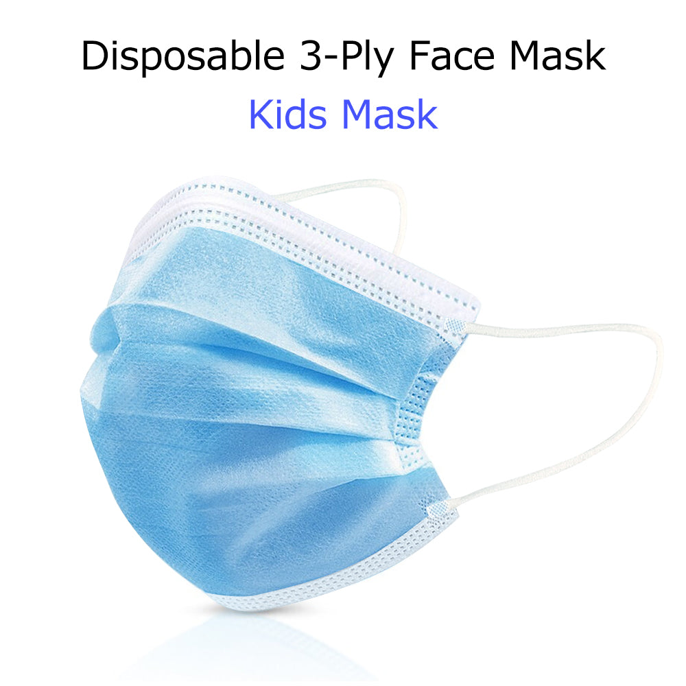 Kids Mask, 3-Ply Disposable Efficient Children Face Mask, Medical Mask, Earloop, UltraLight Weight, Polyester Masks for Children Personal Health