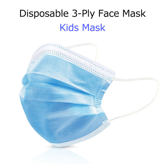 Kids Mask, 3-Ply Disposable Efficient Children Face Mask, Medical Mask, Earloop, UltraLight Weight, Polyester Masks for Children Personal Health