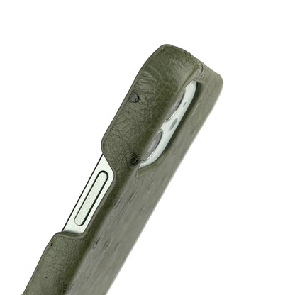 Ostrich Leather iPhone 12 | 12 Pro Case _ Unique - Green