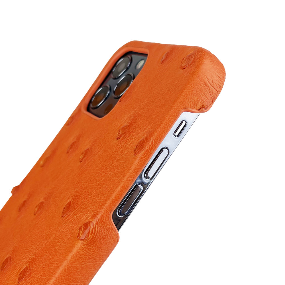 Ostrich Leather iPhone 12 | 12 Pro Case _ Unique - Orange