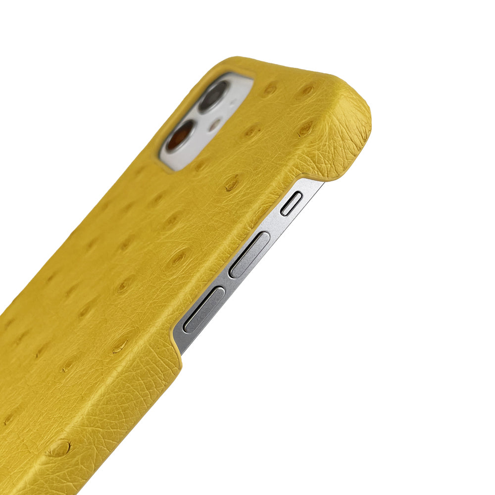 Ostrich Leather iPhone 12 | 12 Pro Case _ Unique - Yellow