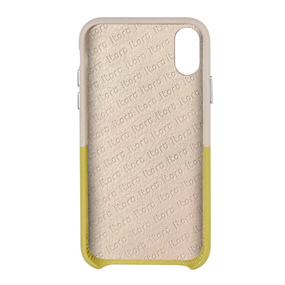 Cover & Go FX _ iPhone XR Italian Leather Case - Beige&Yellow