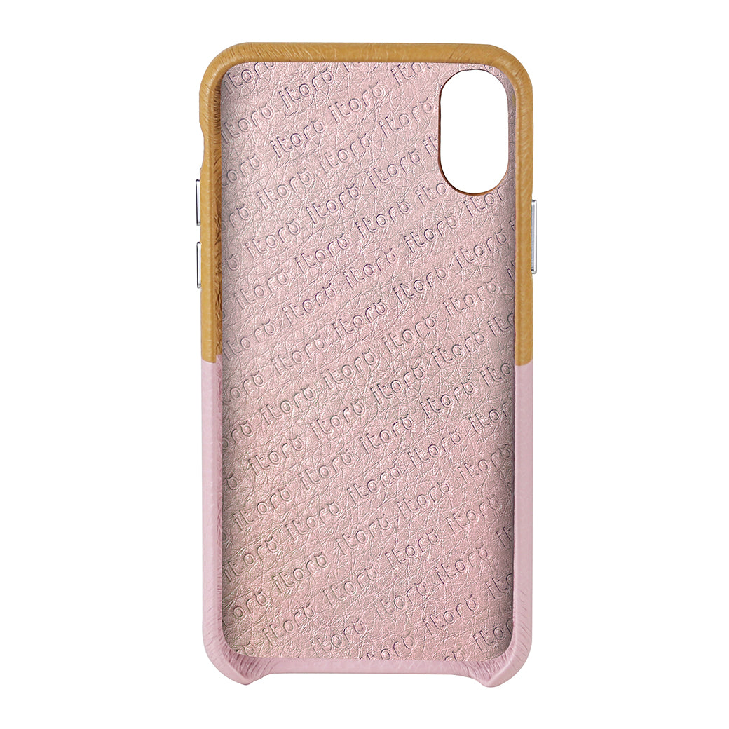 Cover & Go FX _ iPhone XR Italian Leather Case - Brown&Pink