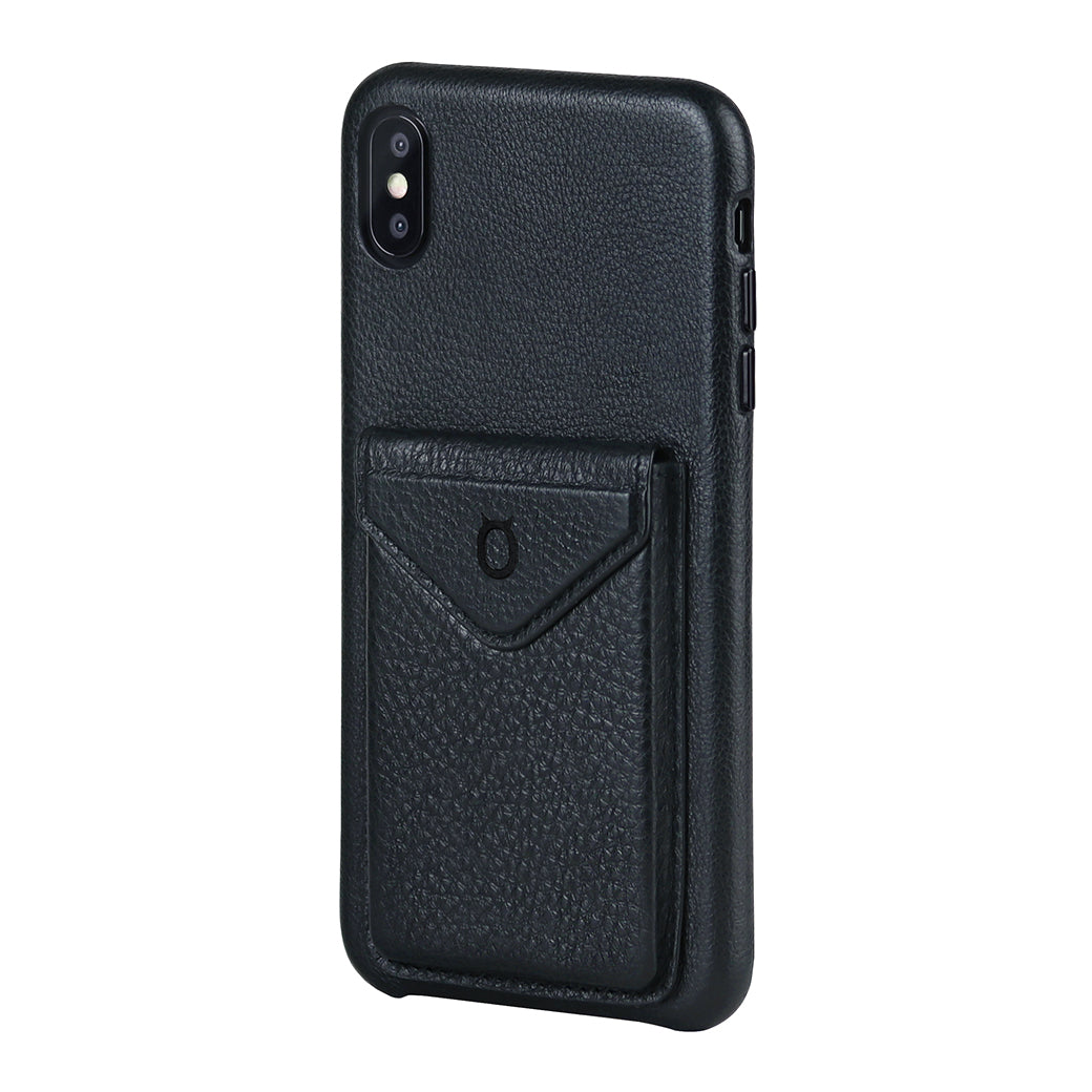 Cover & Go FX _ iPhone XR Italian Leather Case - Black&Black