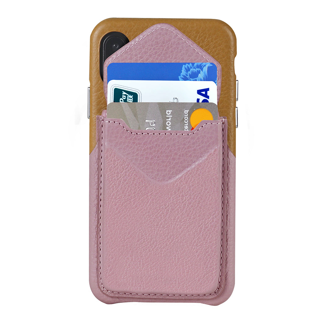 Cover & Go FX _ iPhone XR Italian Leather Case - Brown&Pink