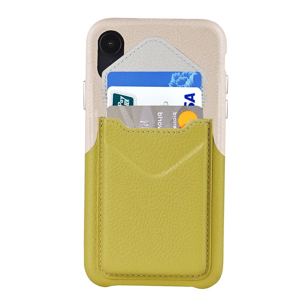 Cover & Go FX _ iPhone XS Max Italian Leather Case - Beige&Yellow
