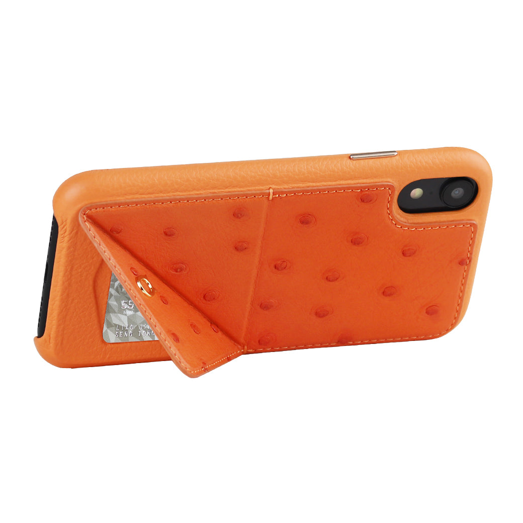 Ostrich Leather Case_ iPhone XS Max Italian Leather Case - iToro