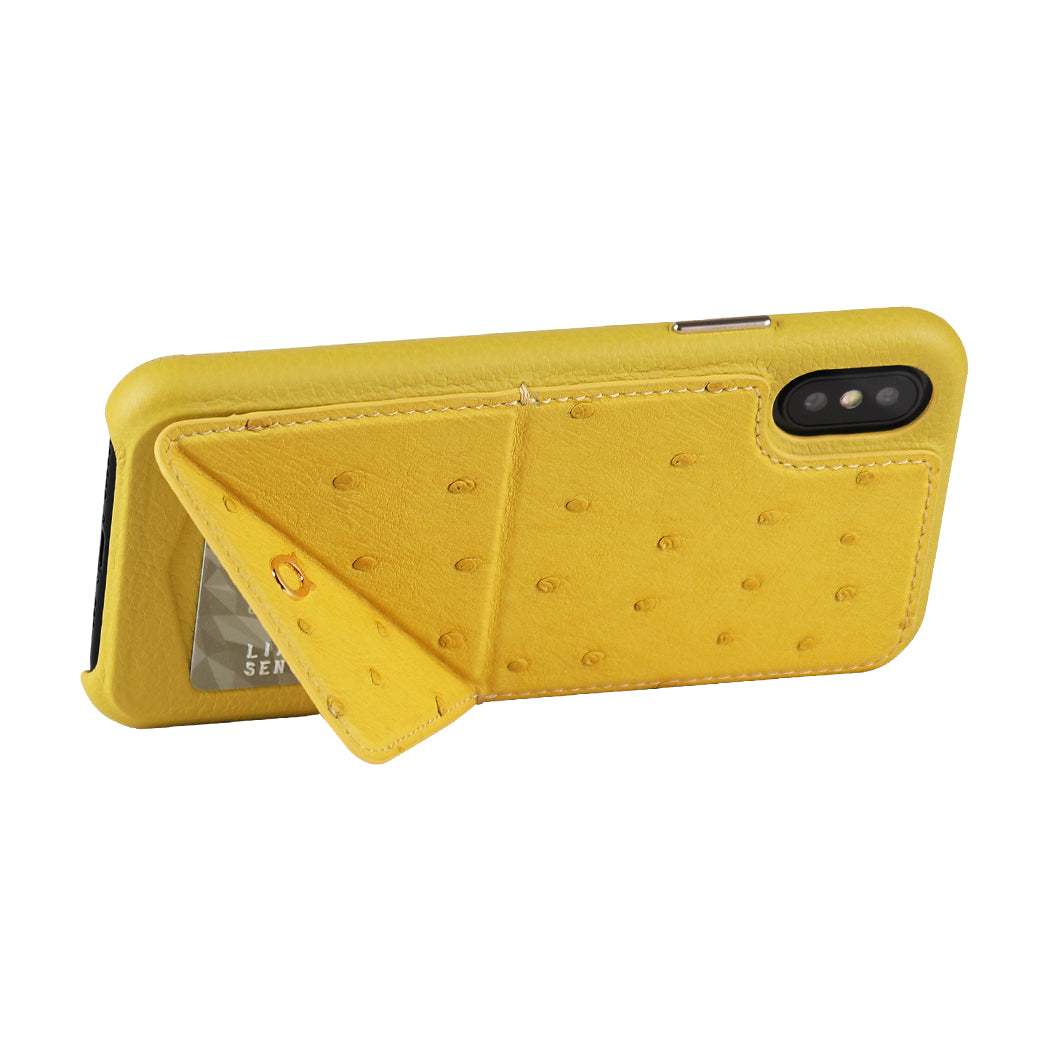 Ostrich Leather Case_ iPhone XS Max Italian Leather Case - iToro