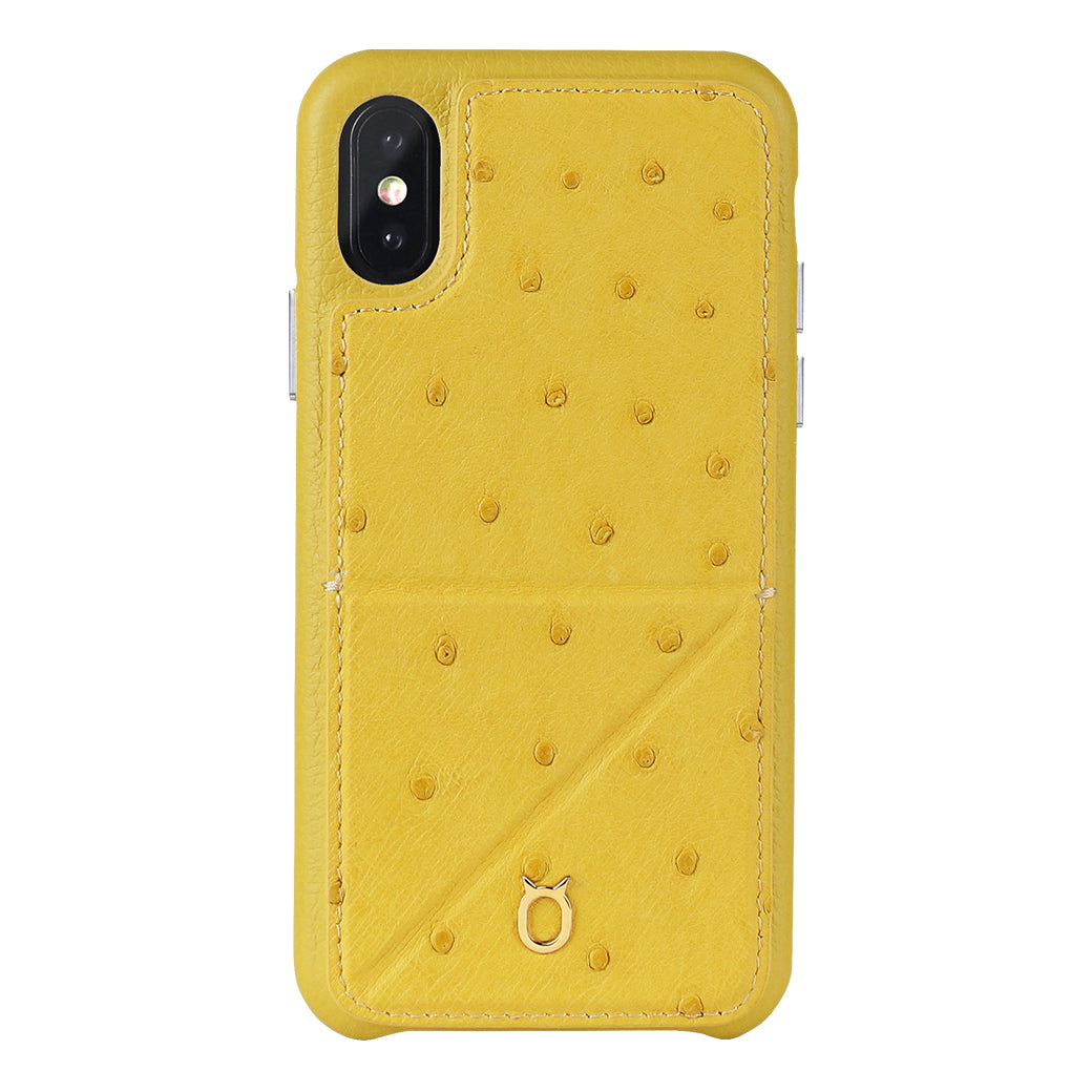 Ostrich Leather Case_ iPhone XS Max Italian Leather Case - iToro