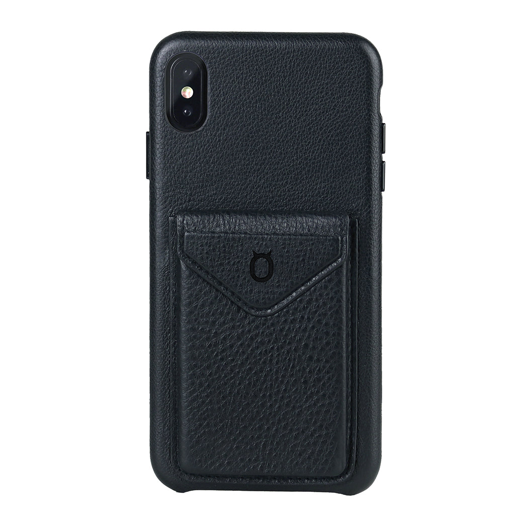 Cover & Go FX _ iPhone XR Italian Leather Case - Black&Black