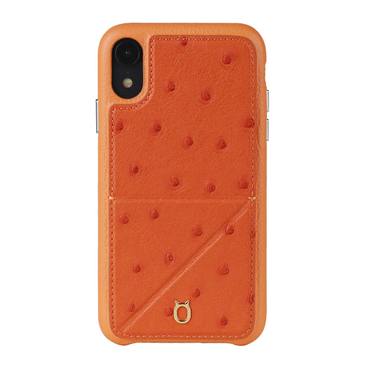 Ostrich Leather Case_ iPhone XR Italian Leather Case - iToro