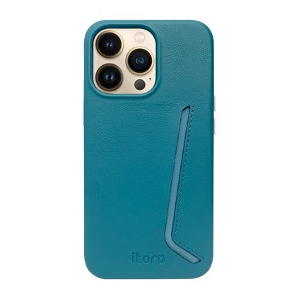 iPhone 13 Pro Leather Case with Card Slot - Blue