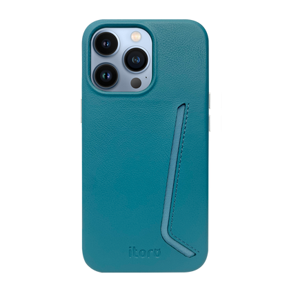 iPhone 13 Pro Leather Case with Card Slot - Blue