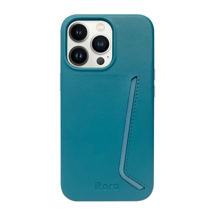 iPhone 13 Pro Leather Case with Card Slot - Blue