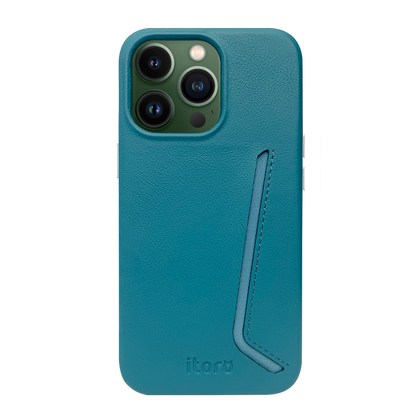 iPhone 13 Pro Leather Case with Card Slot - Blue