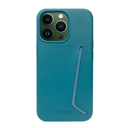 iPhone 13 Pro Max Leather Case with Card Slot - Blue