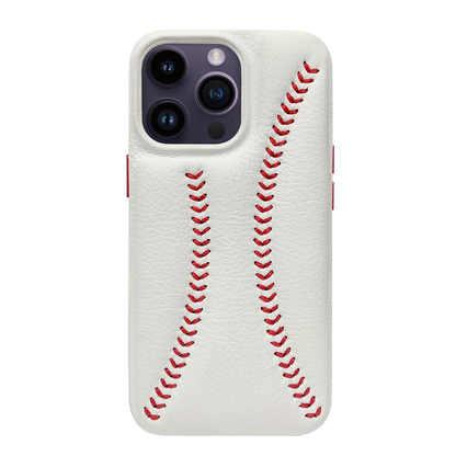 Baseball Designed iPhone 14 Pro Max Leather Case