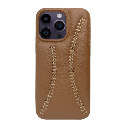 Baseball Designed iPhone 14 Pro Leather Case