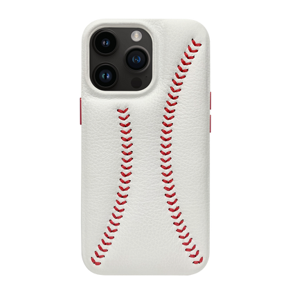 Baseball Designed iPhone 14 Pro Max Leather Case