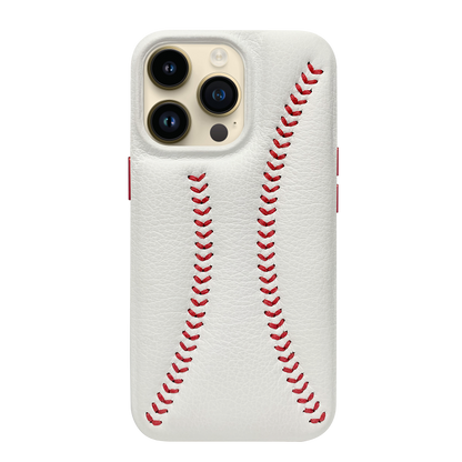 Baseball Designed iPhone 14 Pro Max Leather Case