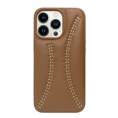 Baseball Designed iPhone 14 Pro Max Leather Case