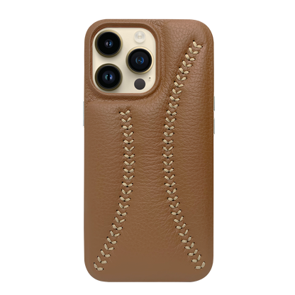 Baseball Designed iPhone 14 Pro Max Leather Case