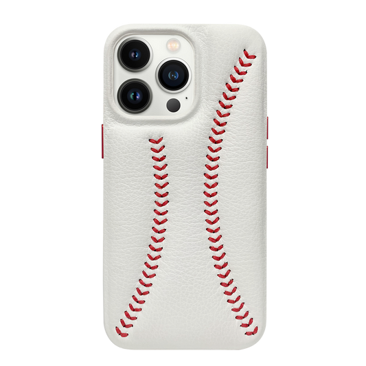 Baseball Designed iPhone 14 Pro Leather Case