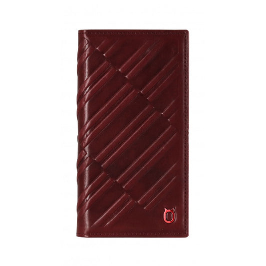 Emboss Leather Folio_iPhone XS Italian Leather Case - Merlot Red